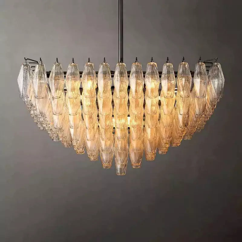 KL Chiaray Clear Glass Tiered Square Chandelier 32"
