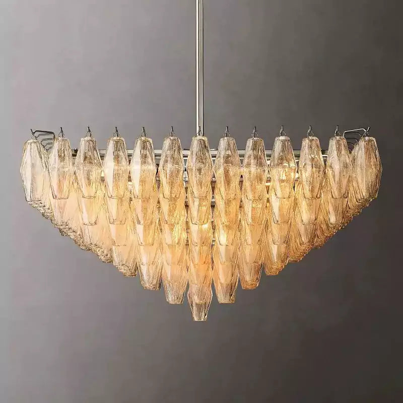 KL Chiaray Clear Glass Tiered Square Chandelier 32"