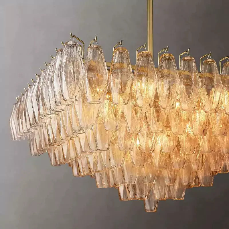 KL Chiaray Clear Glass Tiered Square Chandelier 32"