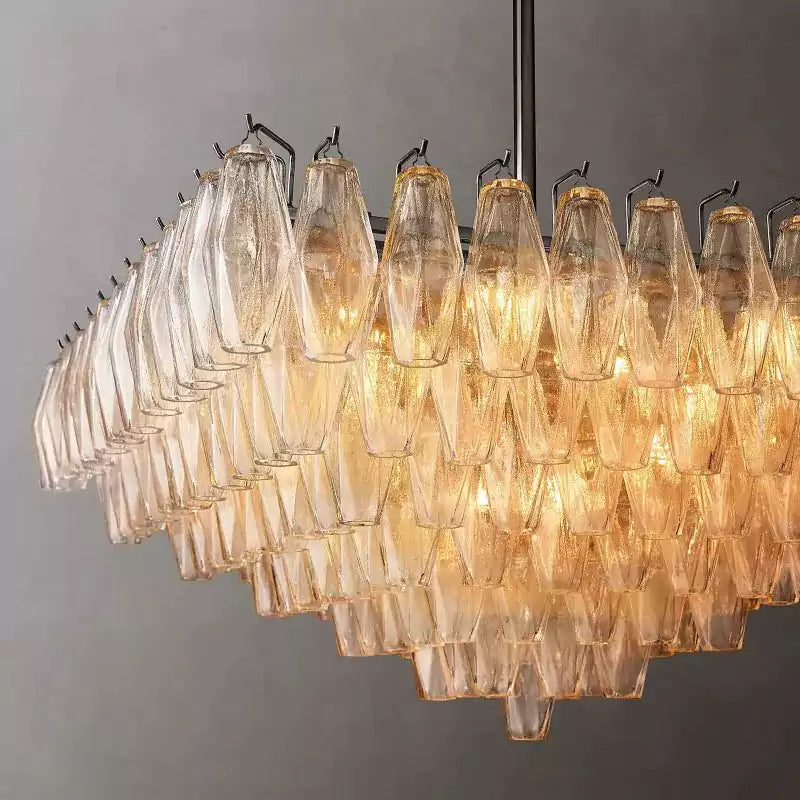 KL Chiaray Clear Glass Tiered Square Chandelier 32"