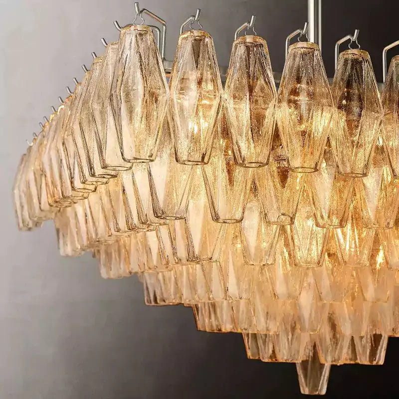 KL Chiaray Clear Glass Tiered Square Chandelier 32"