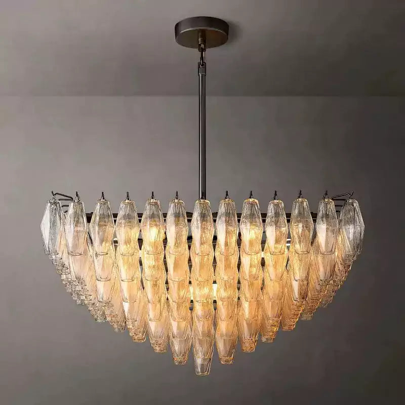 KL Chiaray Clear Glass Tiered Square Chandelier 32"