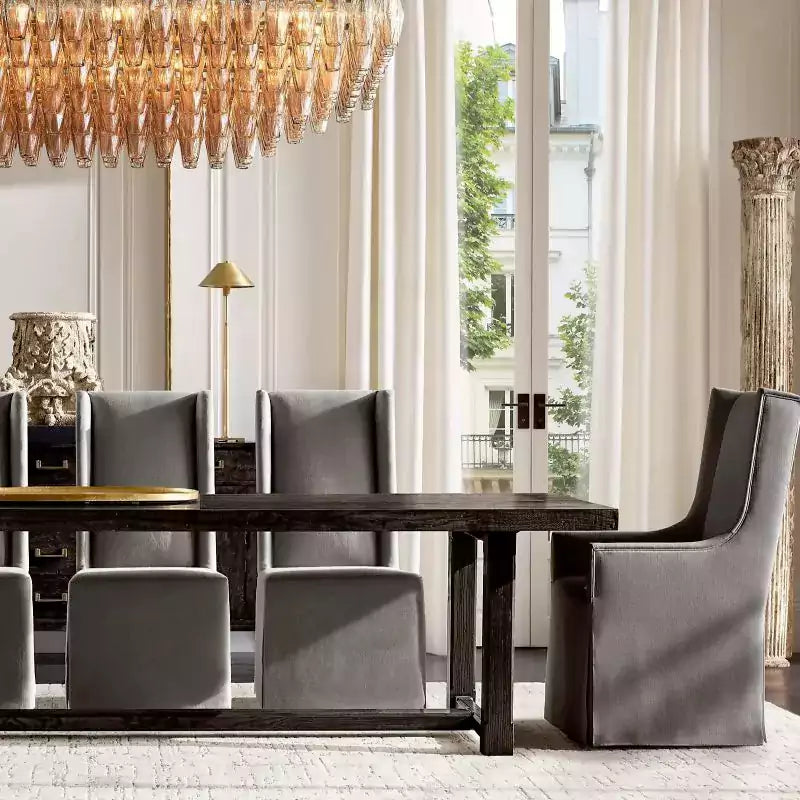 KL Chiaray Smoke Glass Tiered Rectangular Chandelier 54"