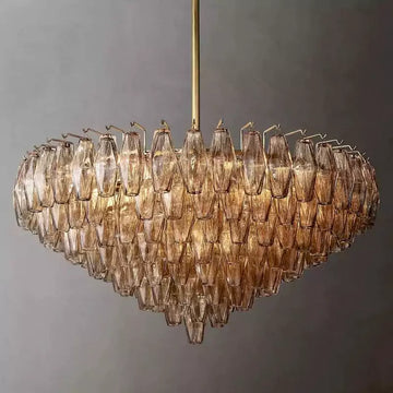 KL Chiaray Smoke Glass Tiered Round Chandelier 37"