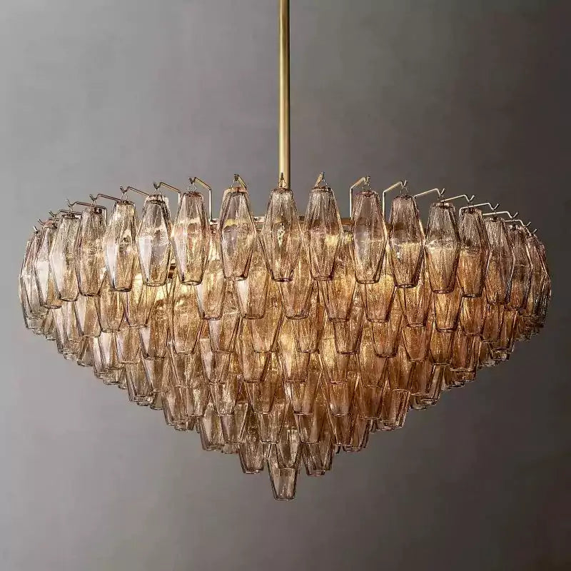 KL Chiaray Smoke Glass Tiered Round Chandelier 37"