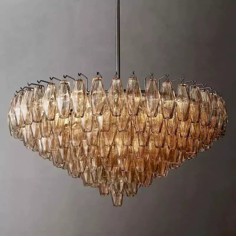 KL Chiaray Smoke Glass Tiered Round Chandelier 37"