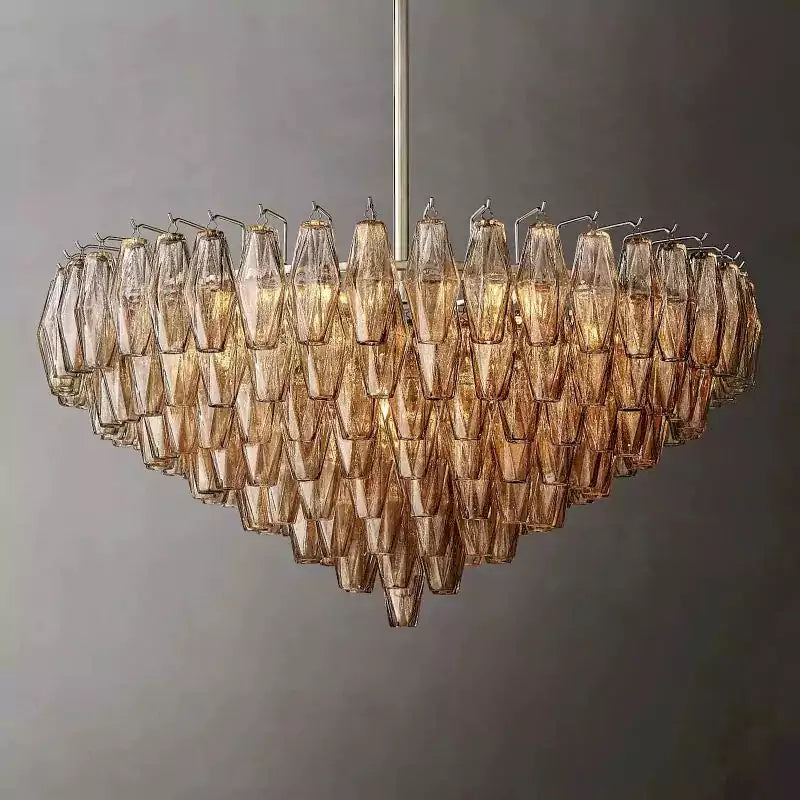KL Chiaray Smoke Glass Tiered Round Chandelier 37"