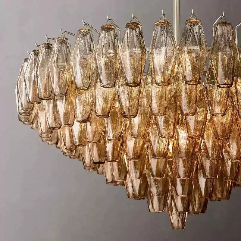 KL Chiaray Smoke Glass Tiered Round Chandelier 37"