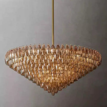 KL Chiaray Smoke Glass Tiered Round Chandelier 62"