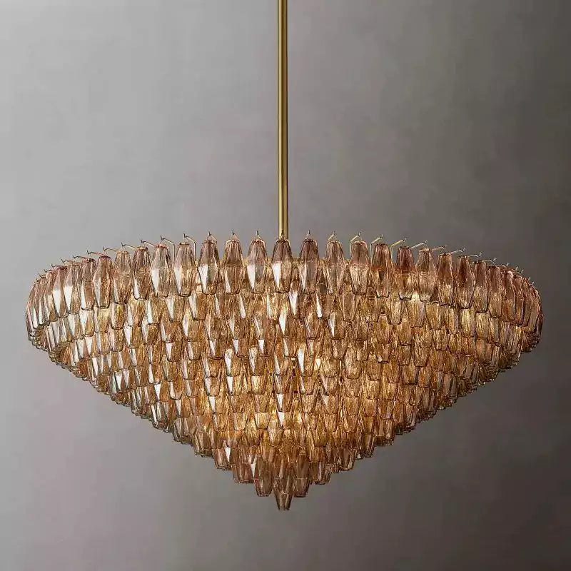 KL Chiaray Smoke Glass Tiered Round Chandelier 62"