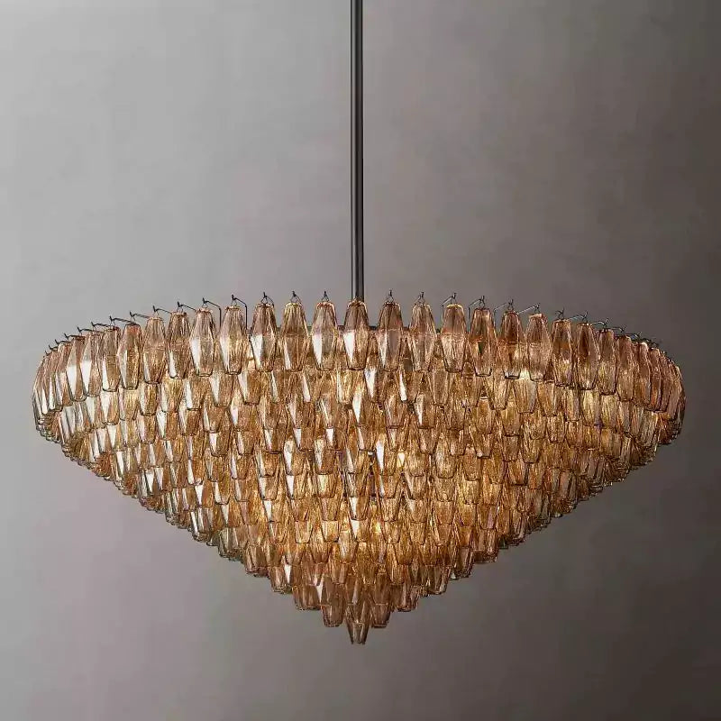 KL Chiaray Smoke Glass Tiered Round Chandelier 62"
