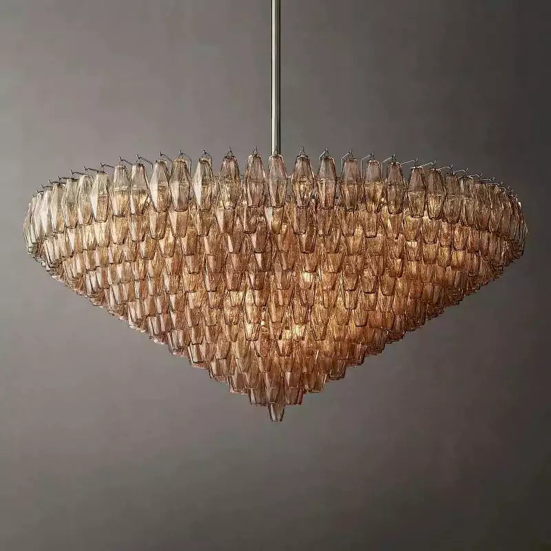 KL Chiaray Smoke Glass Tiered Round Chandelier 62"