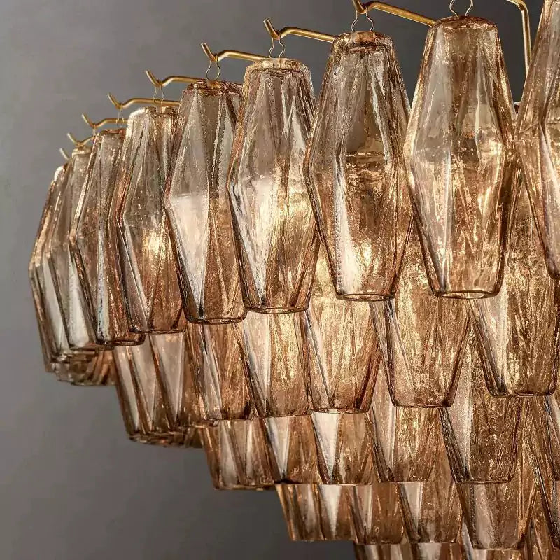 KL Chiaray Smoke Glass Tiered Round Chandelier 62"