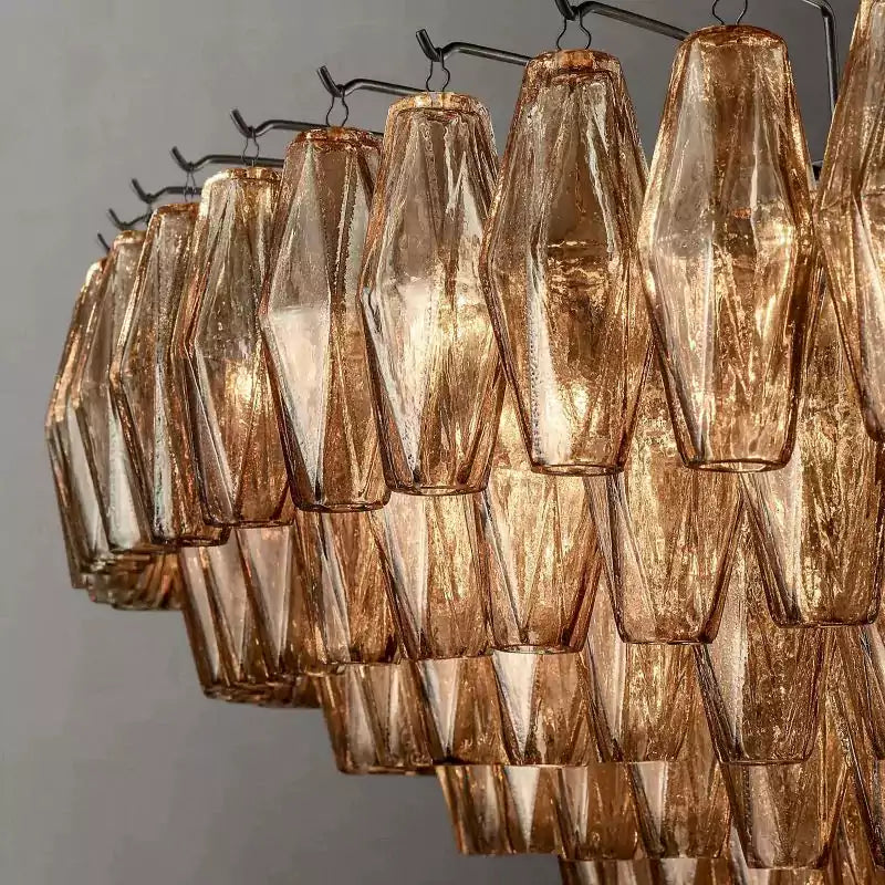 KL Chiaray Smoke Glass Tiered Round Chandelier 62"