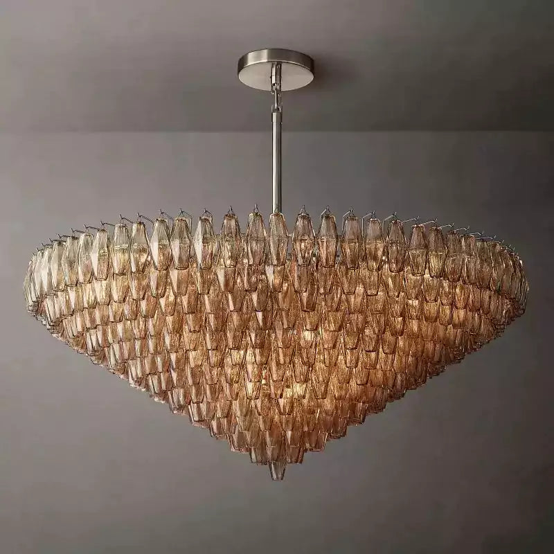 KL Chiaray Smoke Glass Tiered Round Chandelier 62"