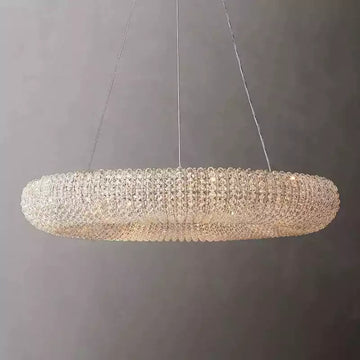 KL Cristal Halo Clear Round LED Chandelier 32"