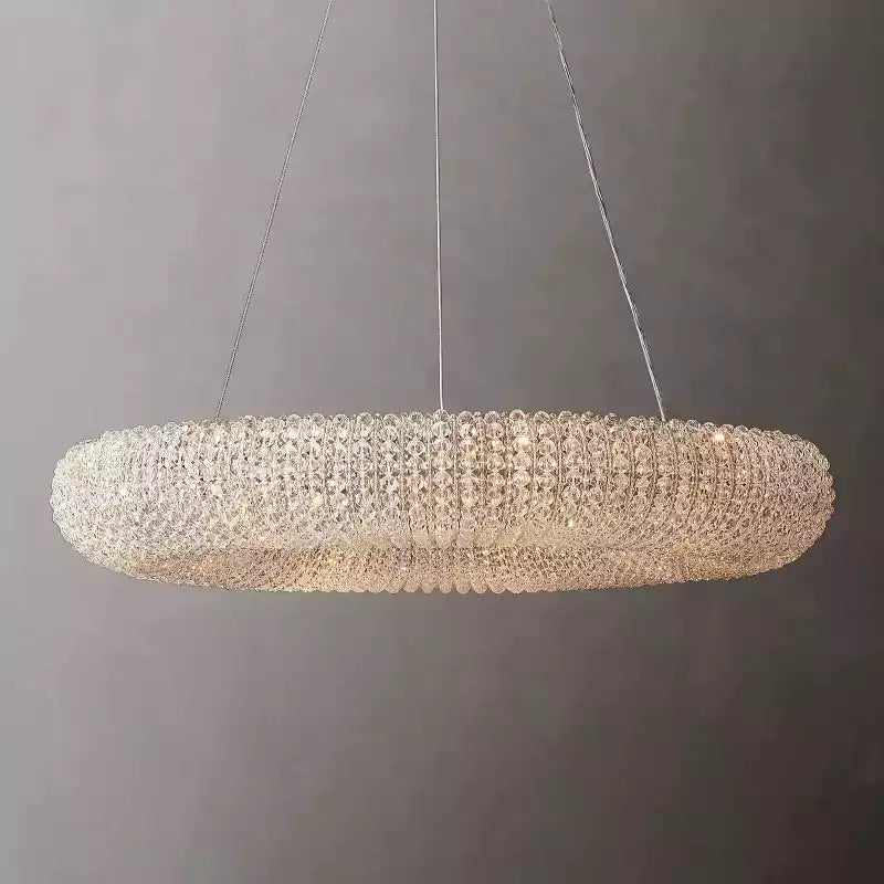 KL Cristal Halo Clear Round LED Chandelier 32"