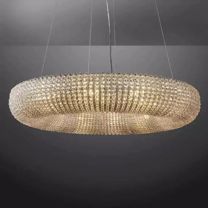 KL Cristal Halo Clear Round LED Chandelier 32"