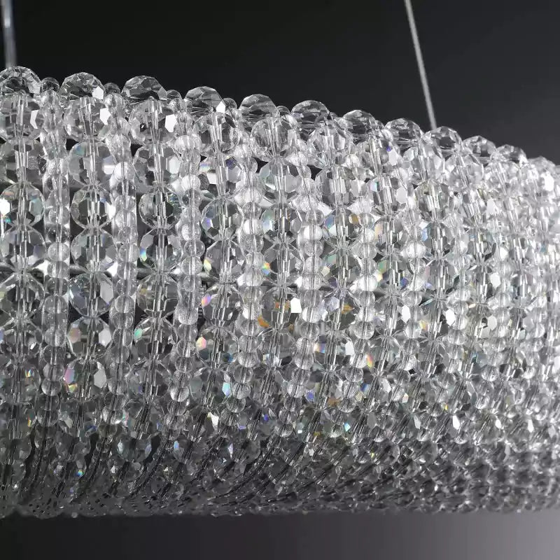KL Cristal Halo Clear Round LED Chandelier 32"