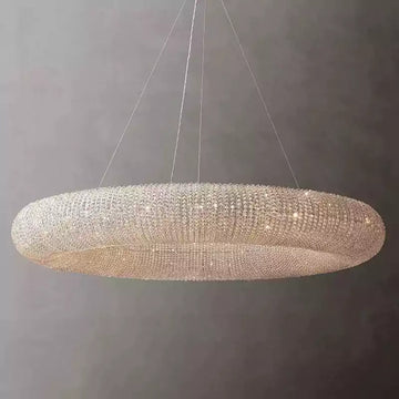 KL Cristal Halo Clear Round LED Chandelier 59"