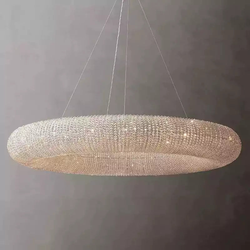 KL Cristal Halo Clear Round LED Chandelier 59"