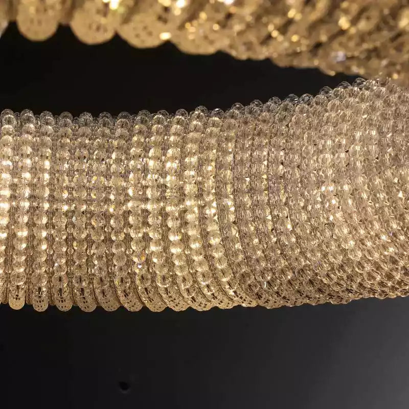 KL Cristal Halo Clear Round LED Chandelier 59"