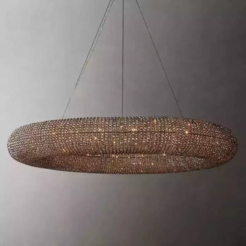 KL Cristal Halo Smoke Round LED Chandelier 59"