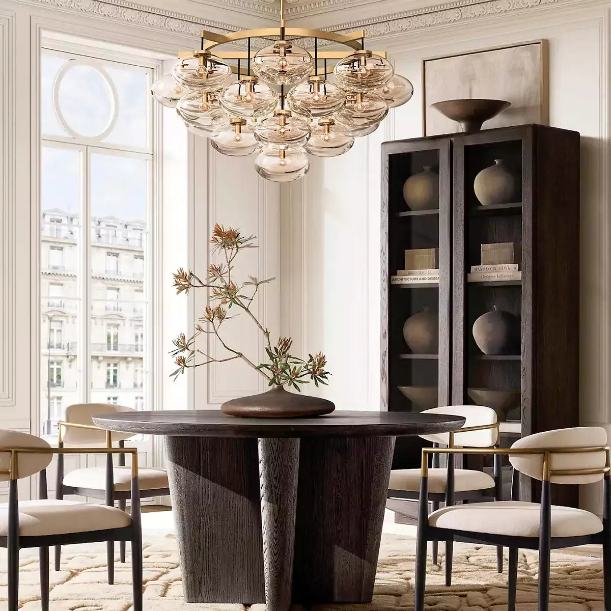 Cabrettey Clear Glass Round Chandelier 48"