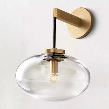 Clear Glass Globe Wall Sconce - Cabrettey