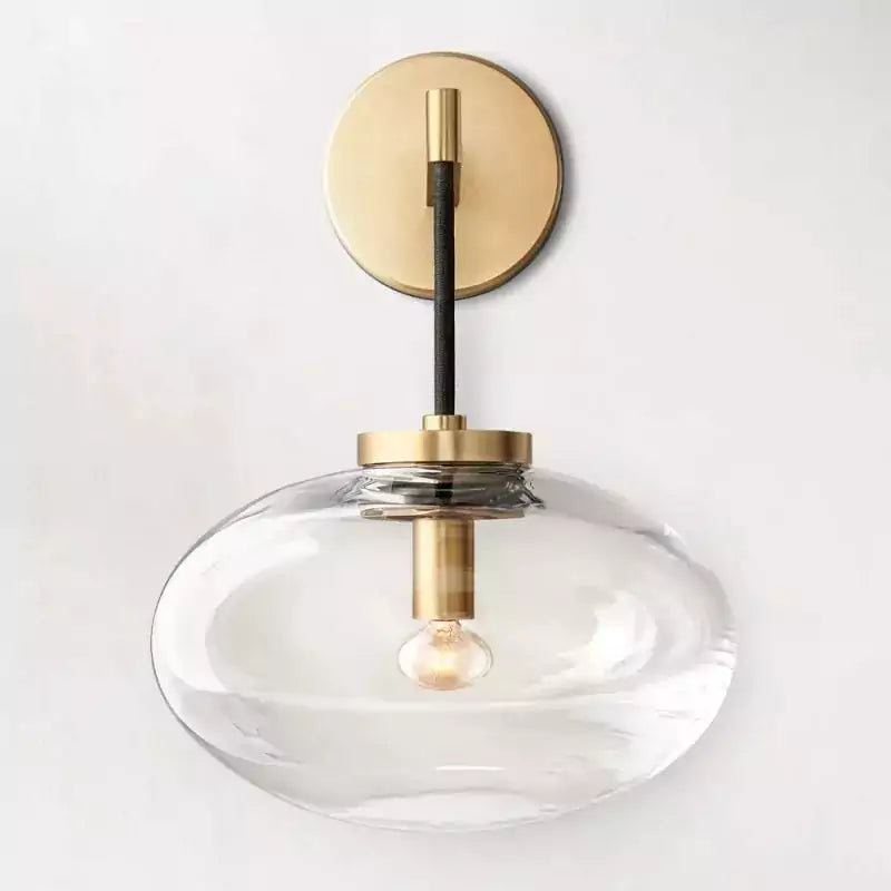 Clear Glass Globe Wall Sconce - Cabrettey