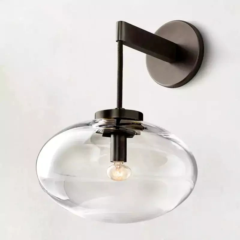 Clear Glass Globe Wall Sconce - Cabrettey
