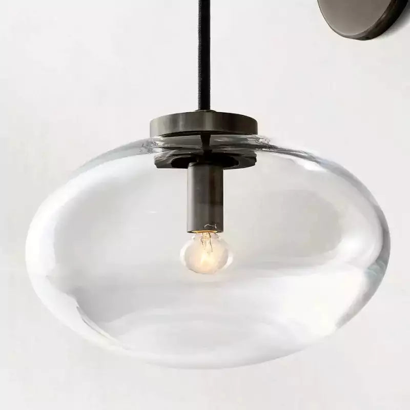 Clear Glass Globe Wall Sconce - Cabrettey