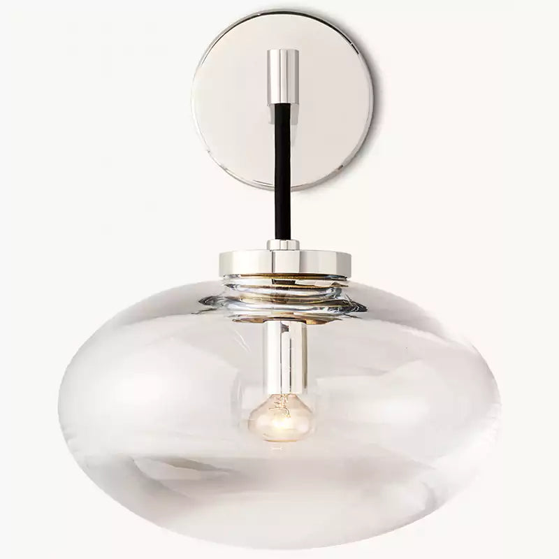 Clear Glass Globe Wall Sconce - Cabrettey
