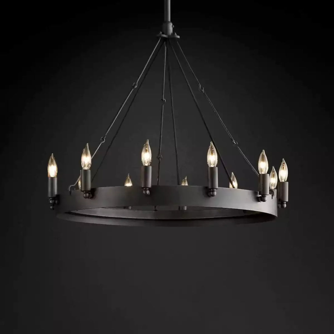 KL Camina Vintage Candelabra Round Chandelier 26"