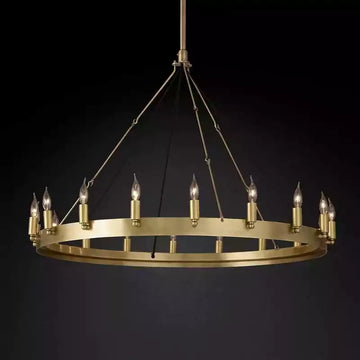 KL Camina Vintage Candelabra Round Chandelier 38"