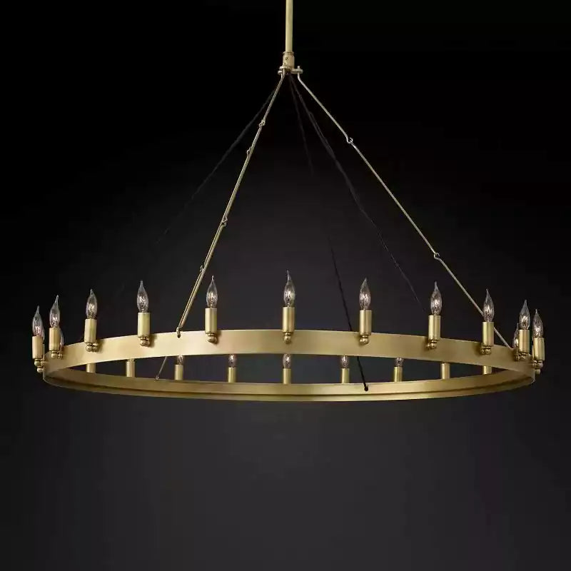 KL Camina Vintage Candelabra Round Chandelier 50"