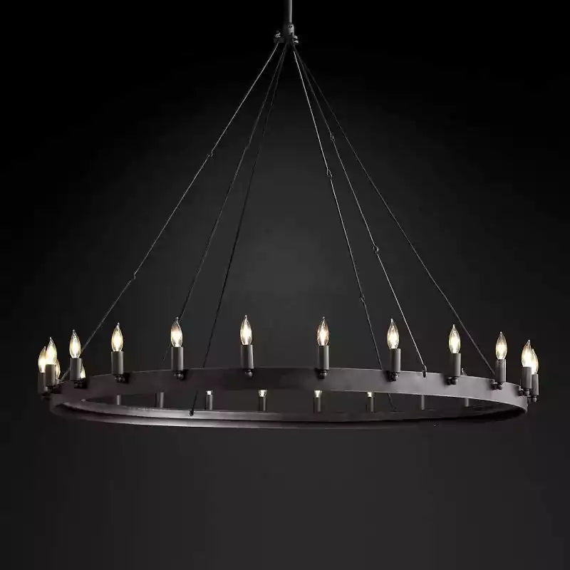 KL Camina Vintage Candelabra Round Chandelier 50"