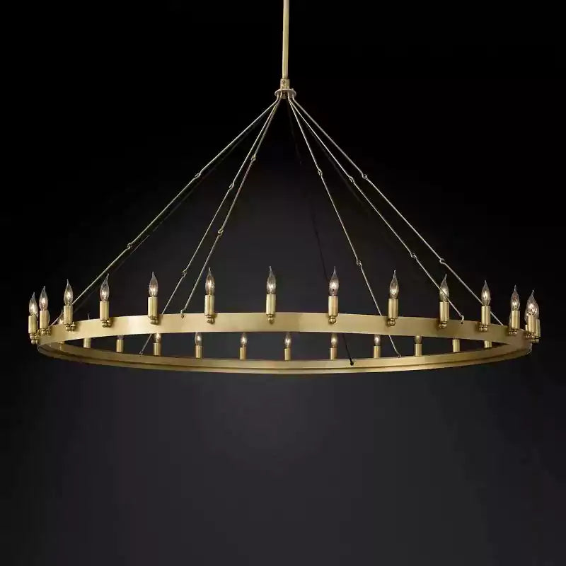 KL Camina Vintage Candelabra Round Chandelier 63"