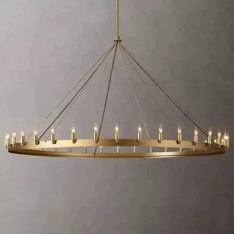 KL Camina Vintage Candelabra Round Chandelier 73"