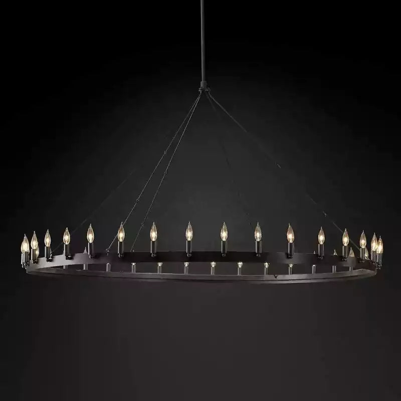 KL Camina Vintage Candelabra Round Chandelier 73"