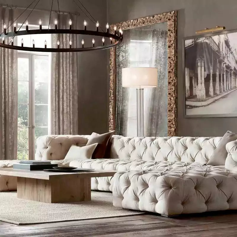 KL Camina Vintage Candelabra Round Chandelier 38"