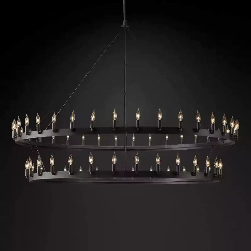 KL Camina Vintage Candelabra Two-Tier Chandelier 73"