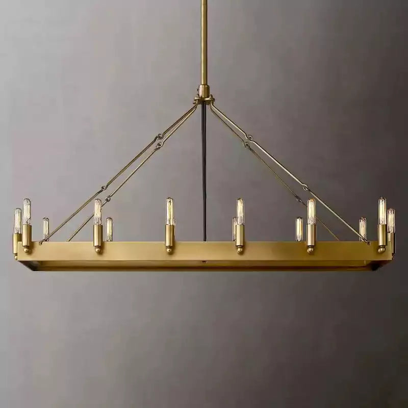 KL Camina Vintage Filament Rectangular Chandelier 41"