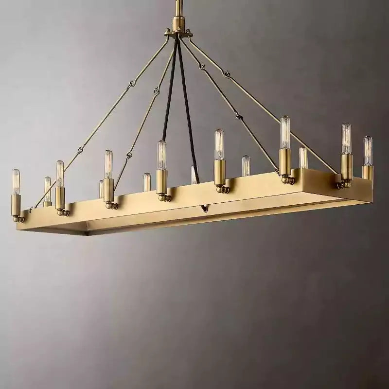 KL Camina Vintage Filament Rectangular Chandelier 41"