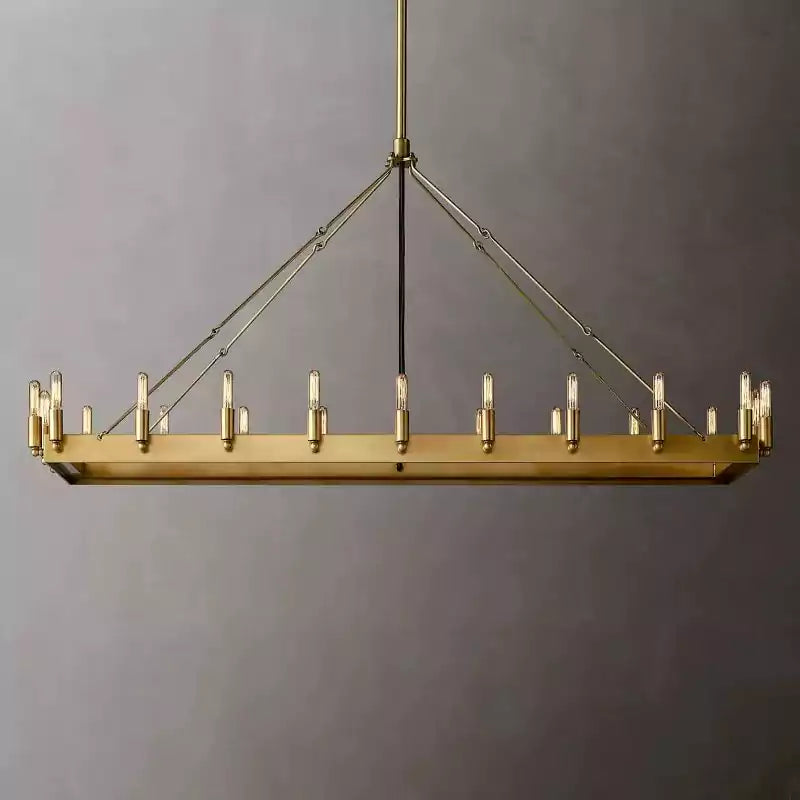 KL Camina Vintage Filament Rectangular Chandelier 52"