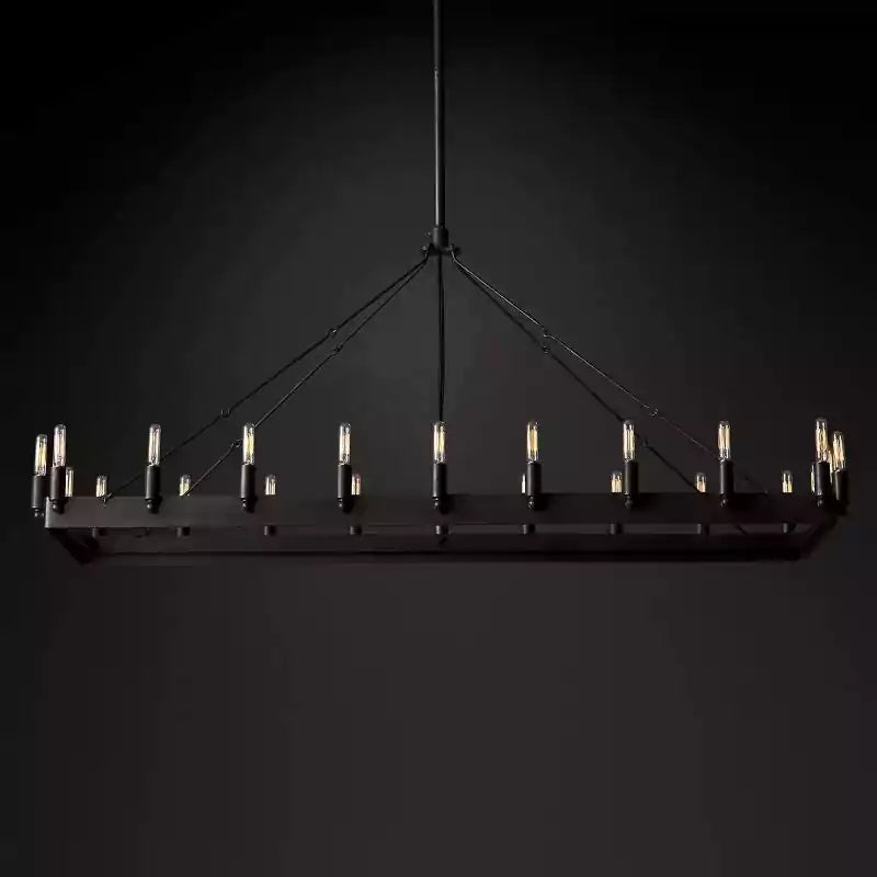 KL Camina Vintage Filament Rectangular Chandelier 52"