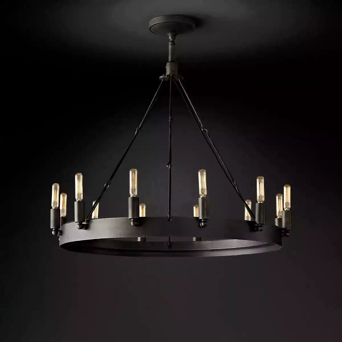 KL Camina Vintage Filament Round Chandelier 26"