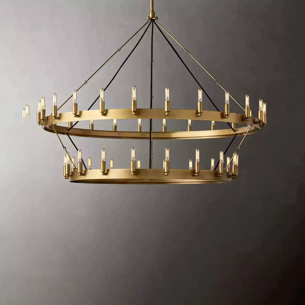 KL Camina Vintage Filament Two-Tier Chandelier 50"