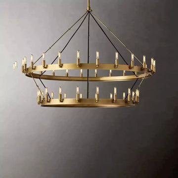 KL Camina Vintage Filament Two-Tier Chandelier 50"