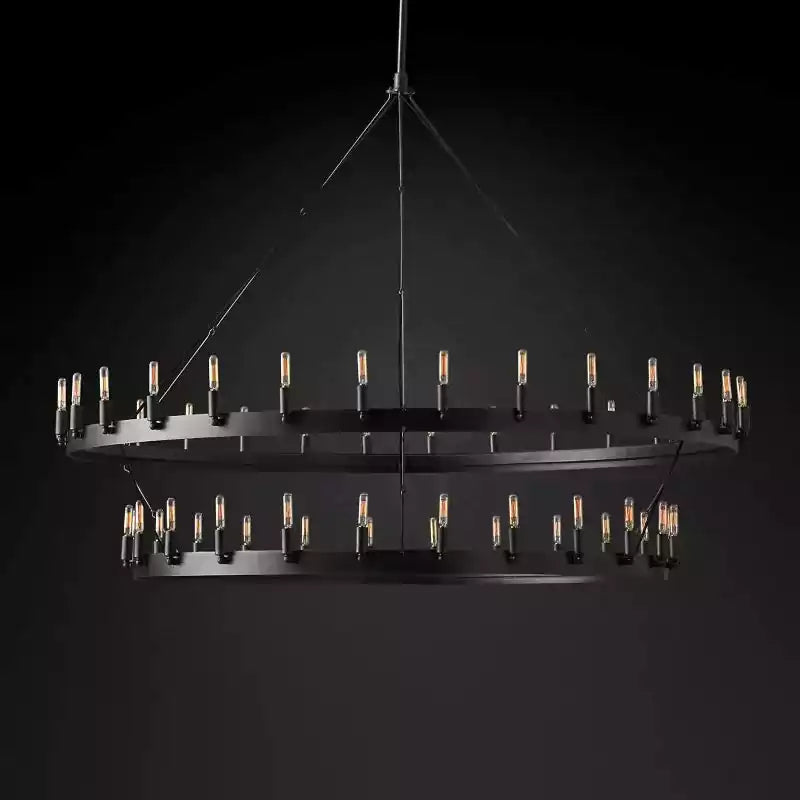 KL Camina Vintage Filament Two-Tier Chandelier 63"